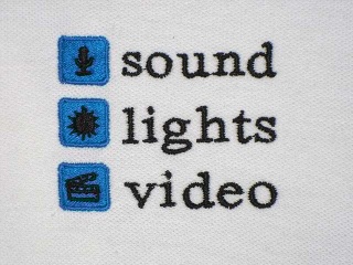 Sound, Lights, Video, Magic-Stickerei